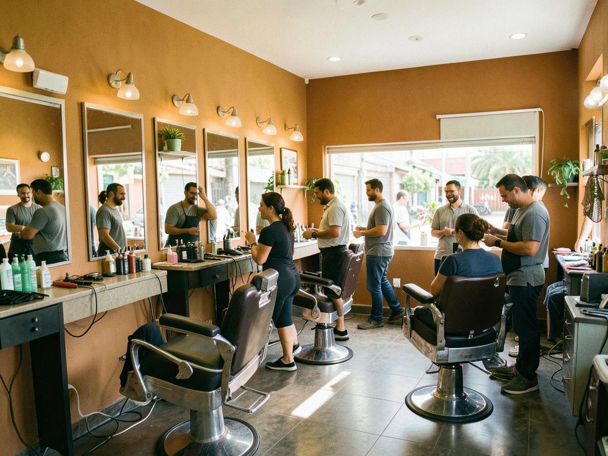 Trabalho e ambiente da barbearia 3